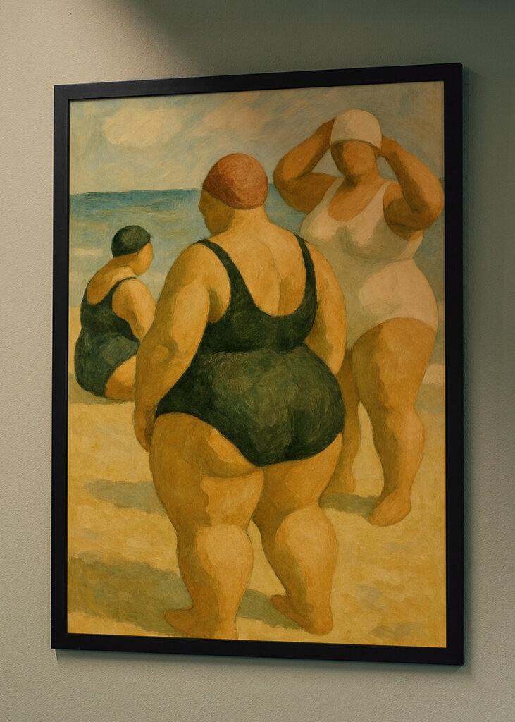 Koupající se na pláži