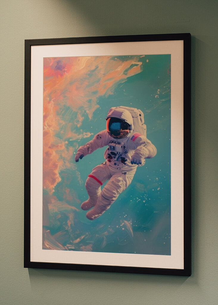 Astronaut schwebt im All