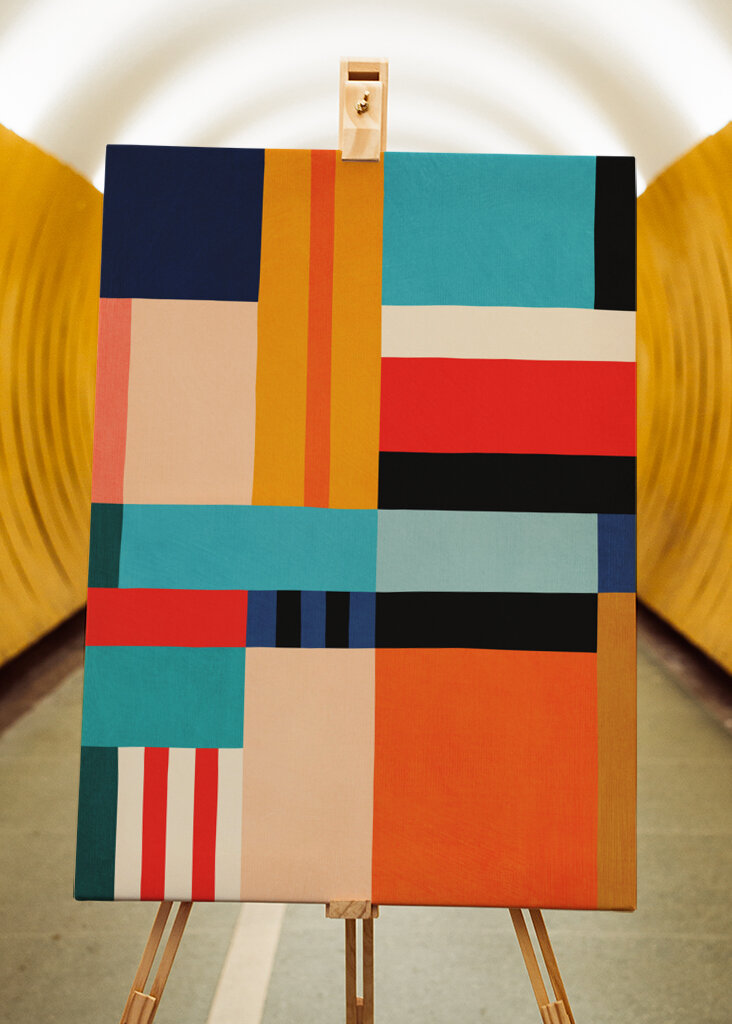  Moderní barevné geometrické umění