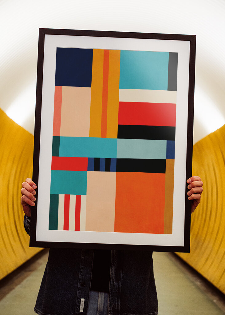  Moderní barevné geometrické umění