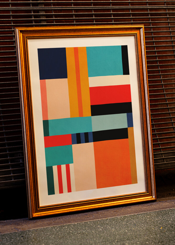  Moderní barevné geometrické umění