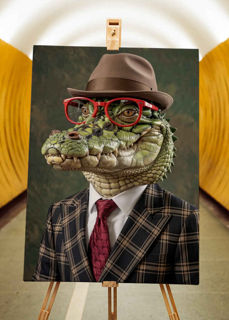Dapper Alligator in Plaid
