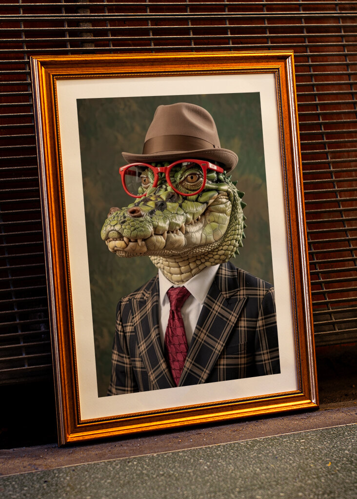 Dapper Alligator in Plaid
