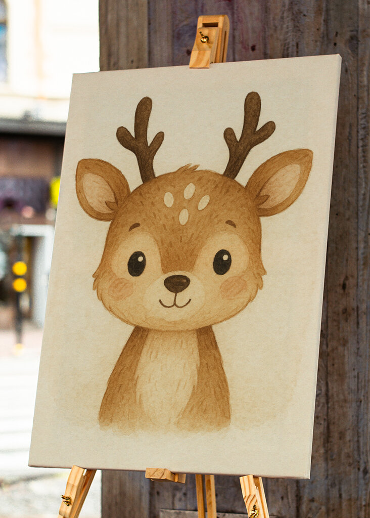 Freundliches Reh in Aquarell