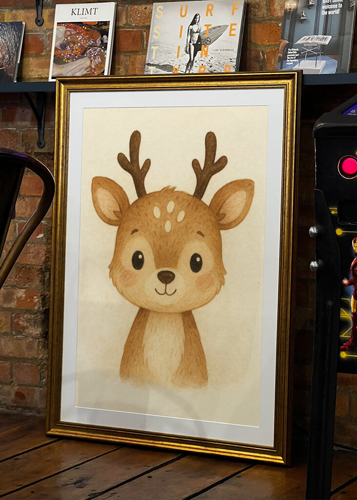 Freundliches Reh in Aquarell