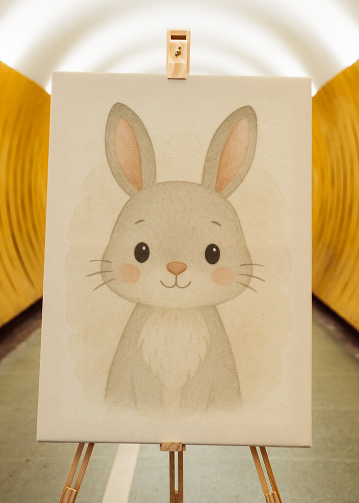 Zacht konijn in aquarel