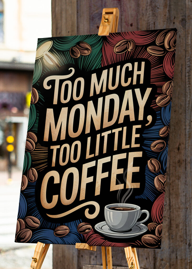 Typografický plakát na kávu