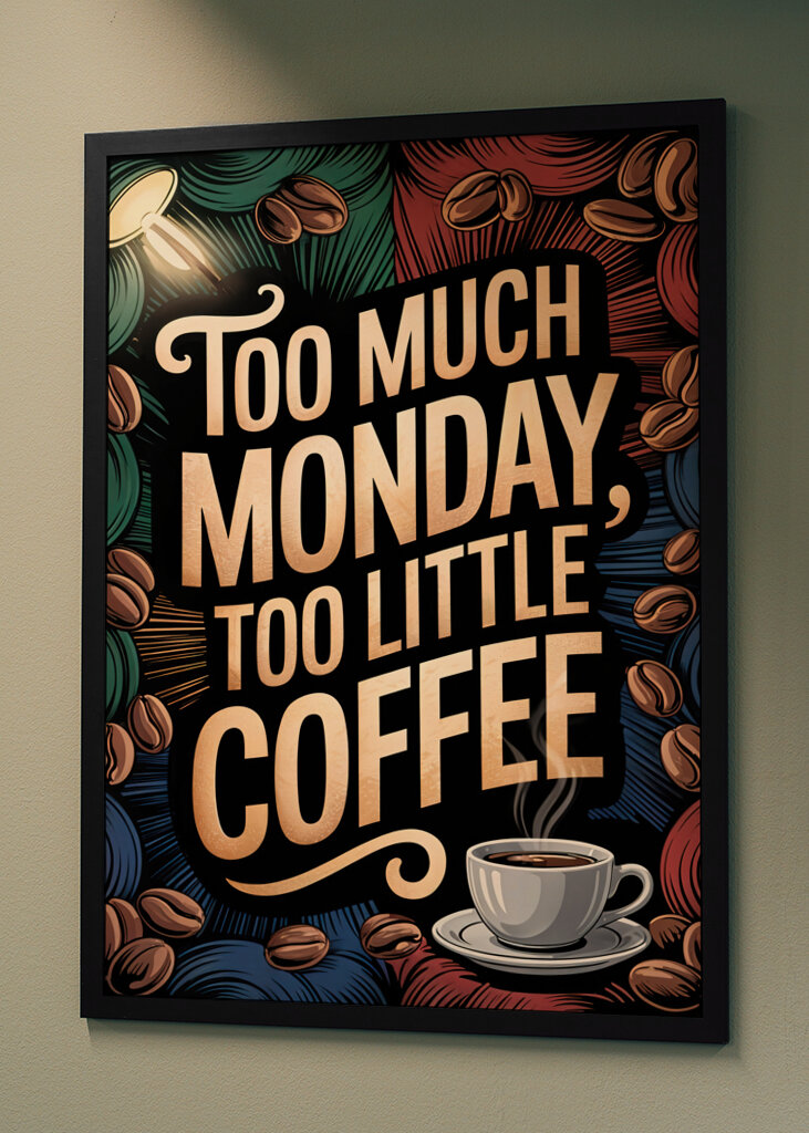 Typografický plakát na kávu