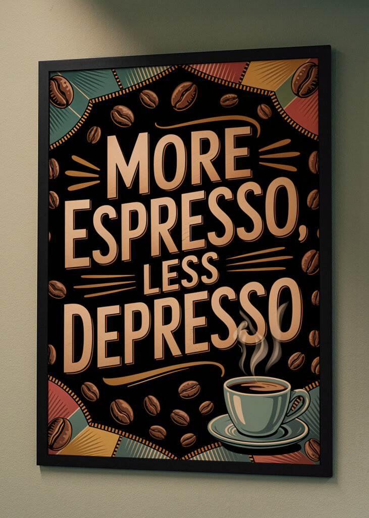 Typografische koffie poster