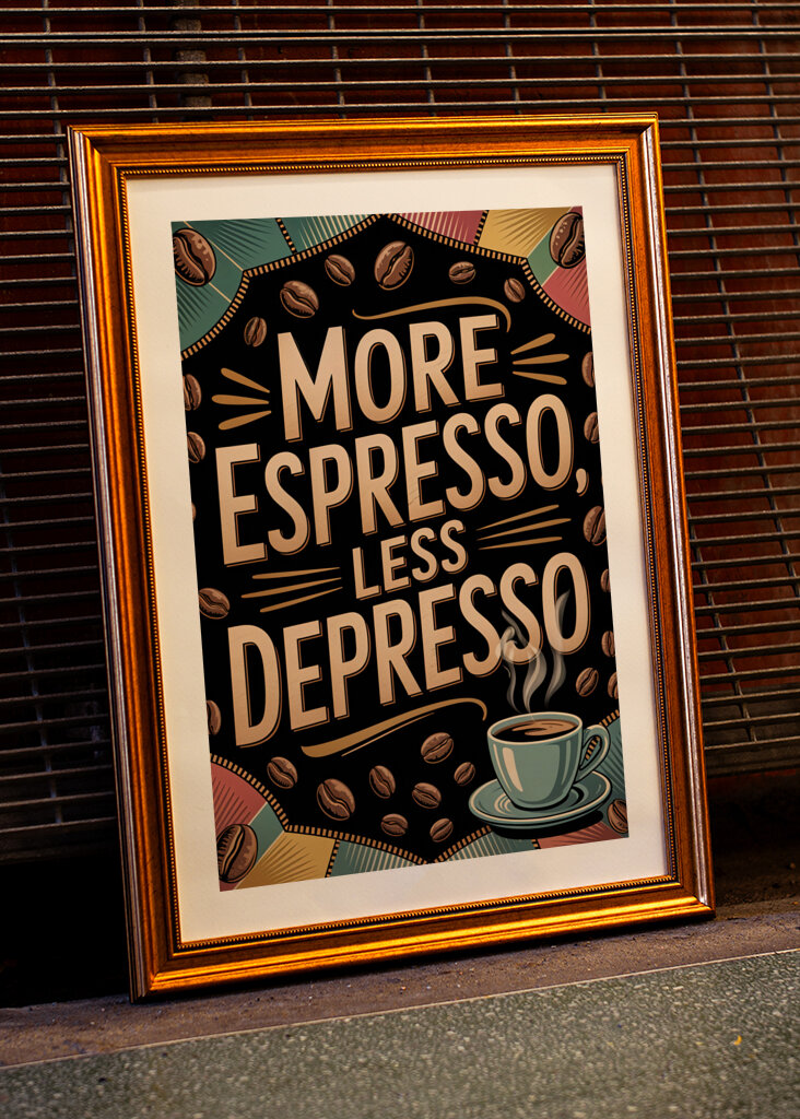 Typografische koffie poster
