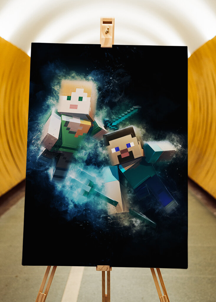 Minecraft Steve a Alex