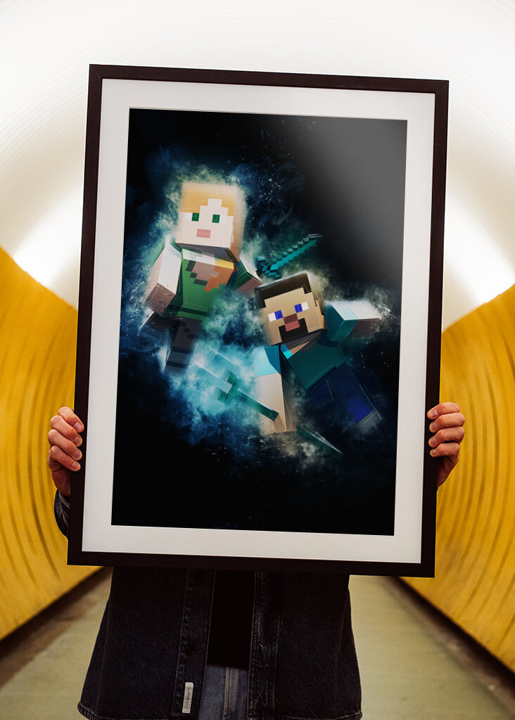 Minecraft Steve a Alex