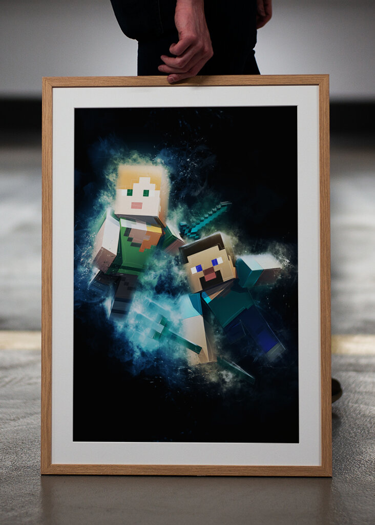 Minecraft Steve a Alex