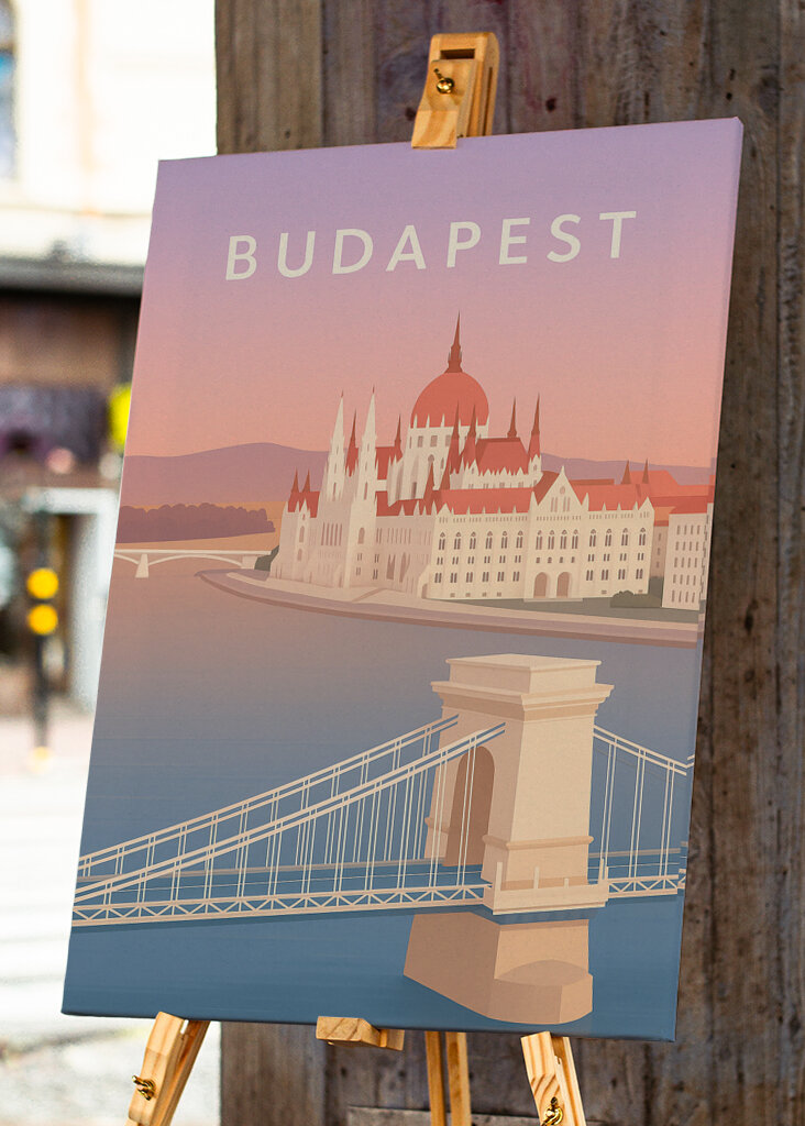 Budapest City Travel Poster