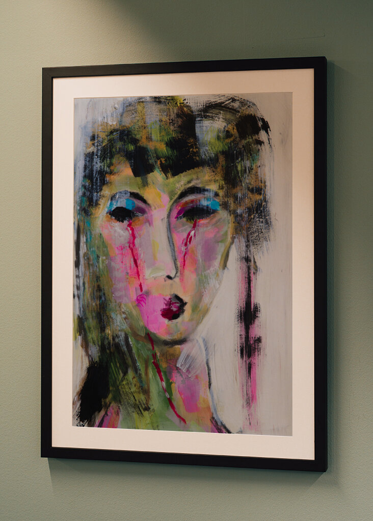 Art print Geisha painting