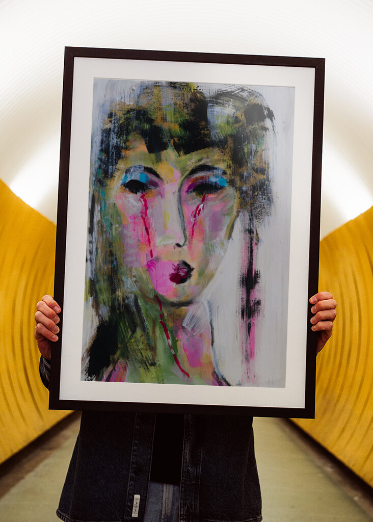 Art print Geisha painting