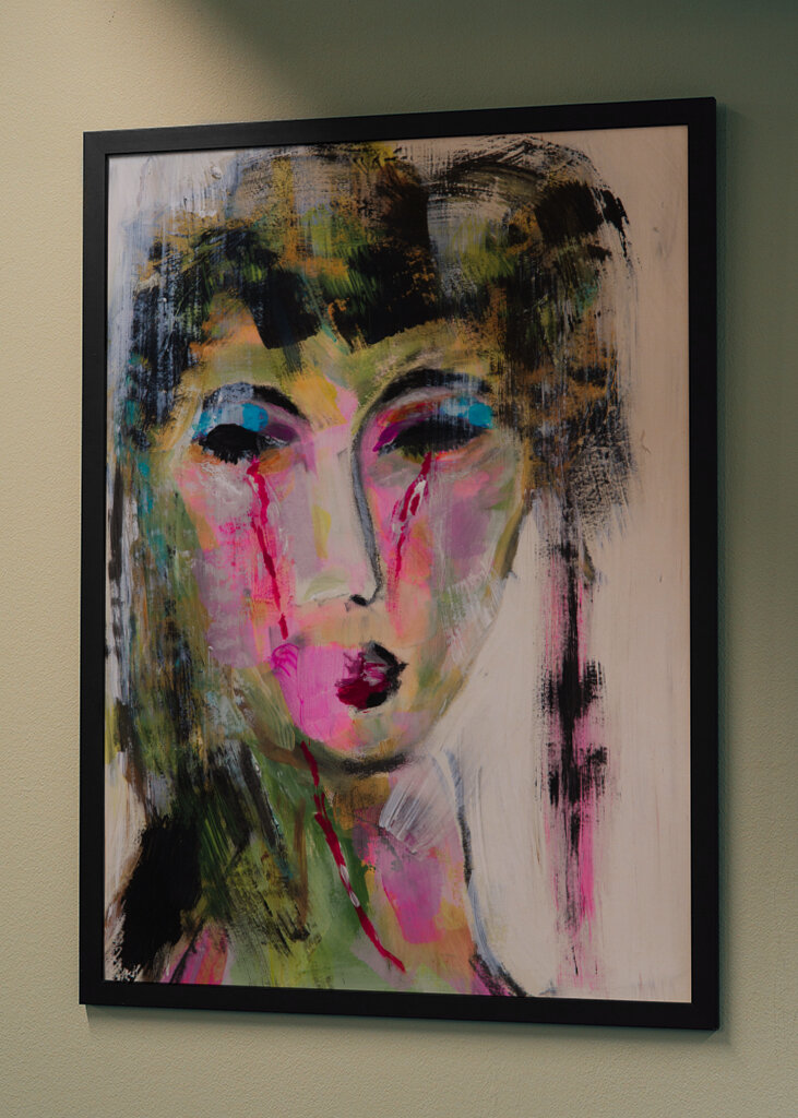Art print Geisha painting