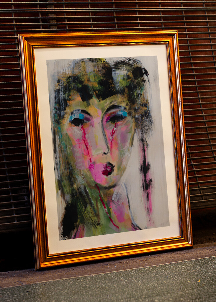 Art print Geisha painting