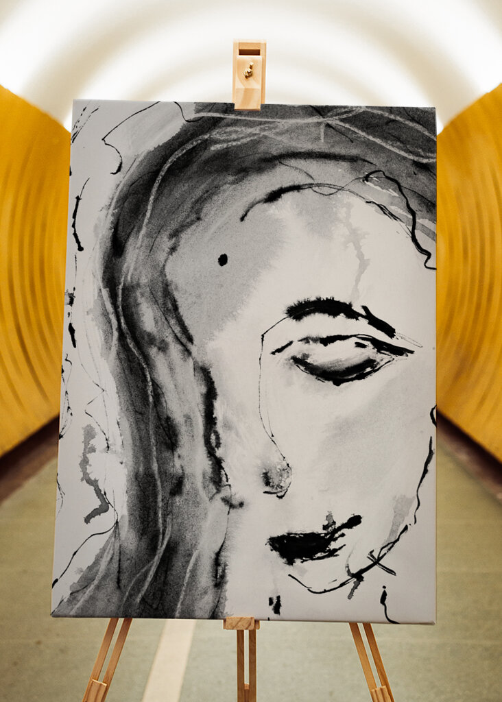 Mysterious Girl - Ink Art