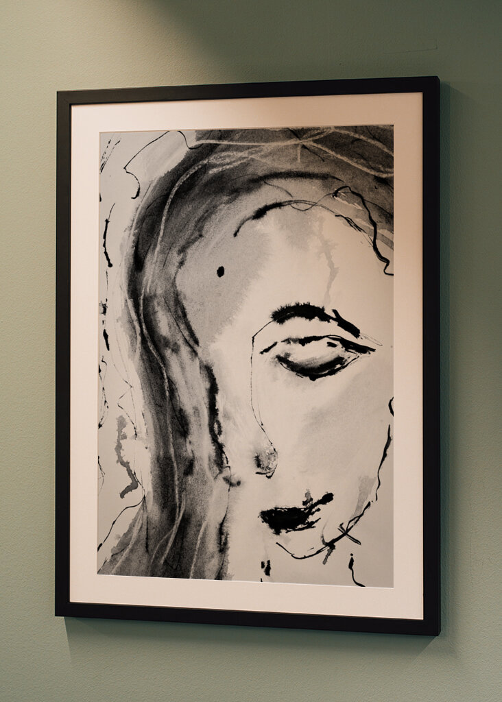 Mysterious Girl - Ink Art