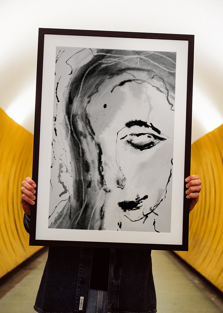 Mysterious Girl - Ink Art