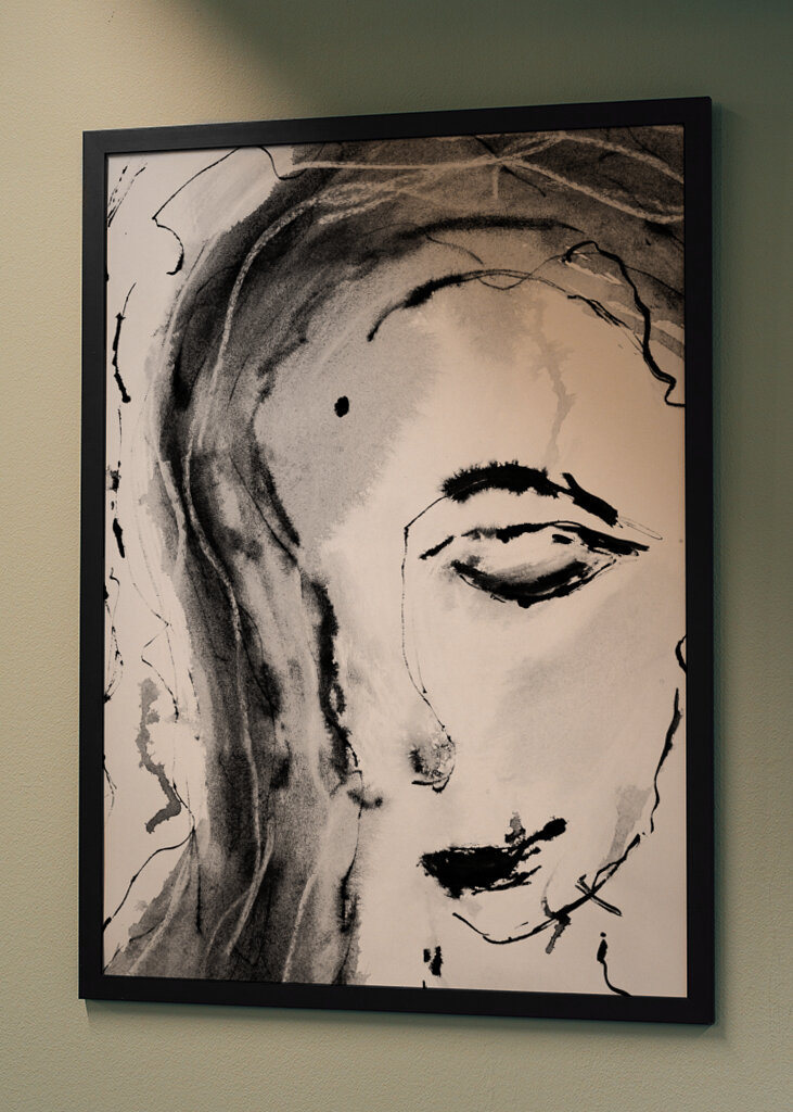 Mysterious Girl - Ink Art
