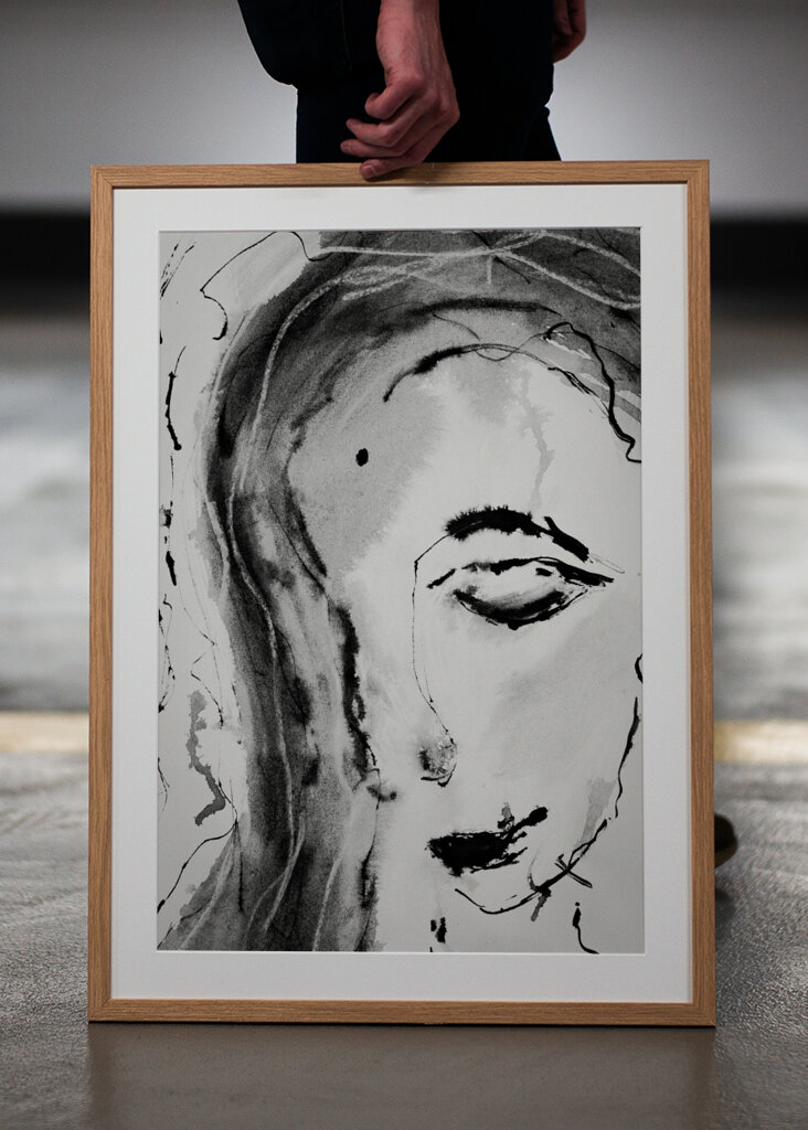 Mysterious Girl - Ink Art