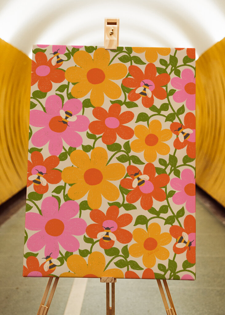 Fiori luminosi e api