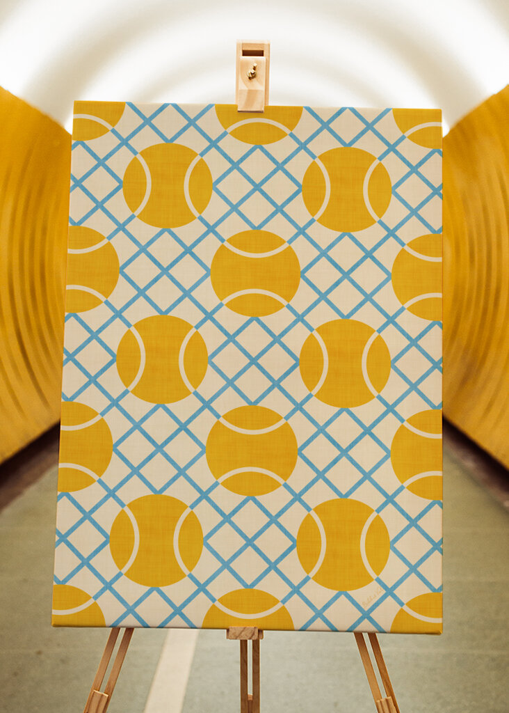 Retro Geometric Tennis Balls