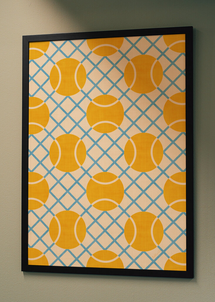 Retro Geometric Tennis Balls