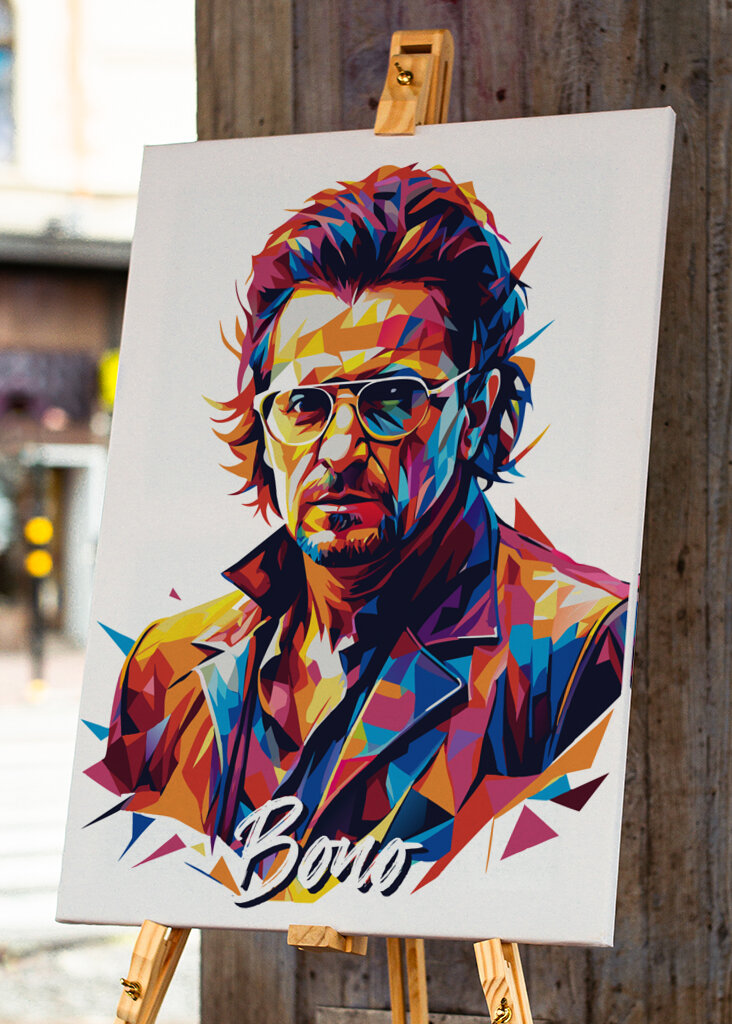 Bono U2 Portrait Pop Art Wpap