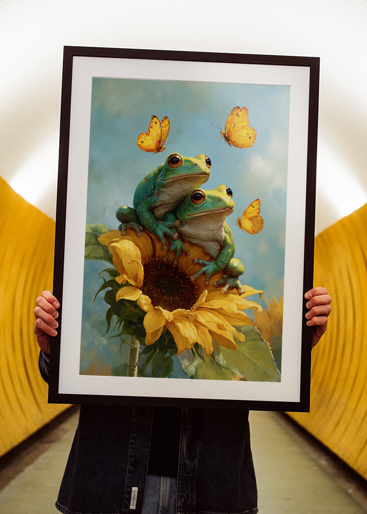 Frogs in Sunflower Bliss