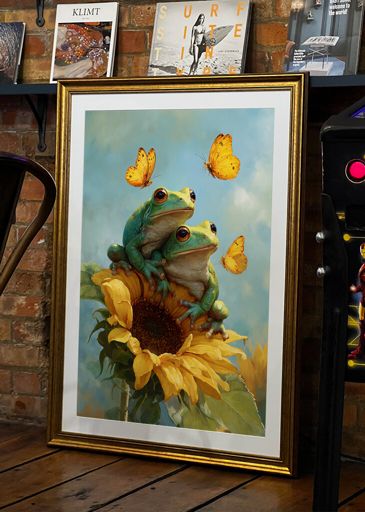 Frogs in Sunflower Bliss