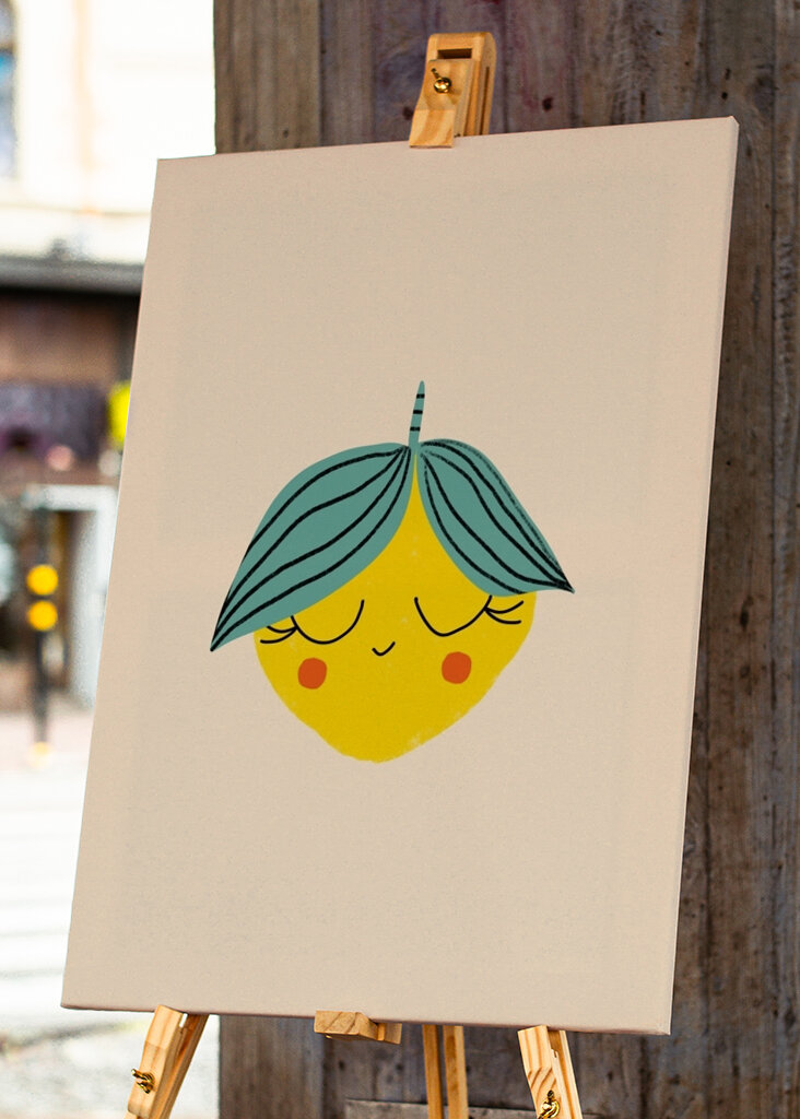 Kawaii Happy Fruit Faces Zitrone