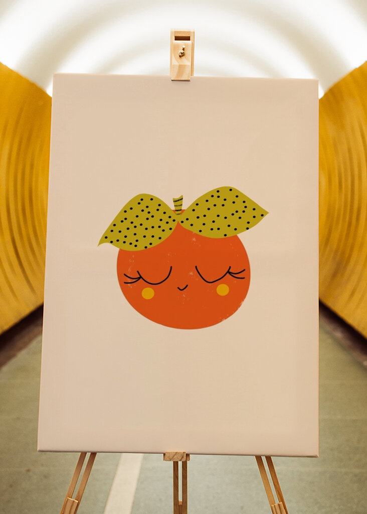 Szczęśliwe Owocowe Twarze Pomarańczowy 