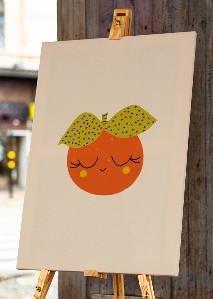 Szczęśliwe Owocowe Twarze Pomarańczowy 