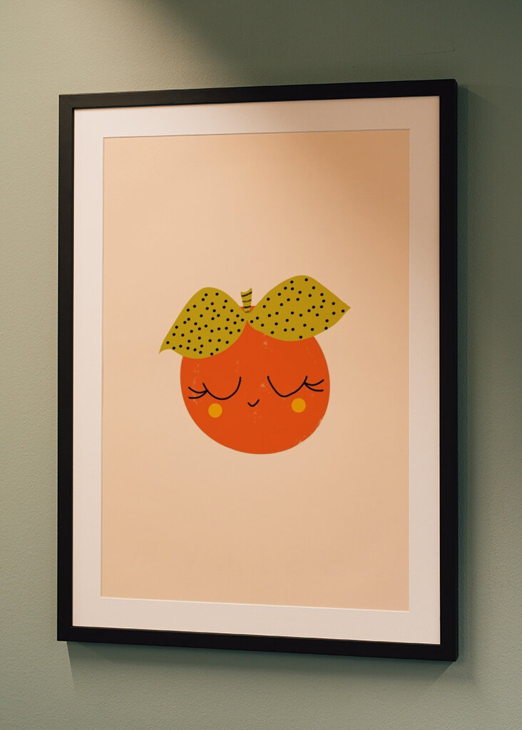 Szczęśliwe Owocowe Twarze Pomarańczowy 