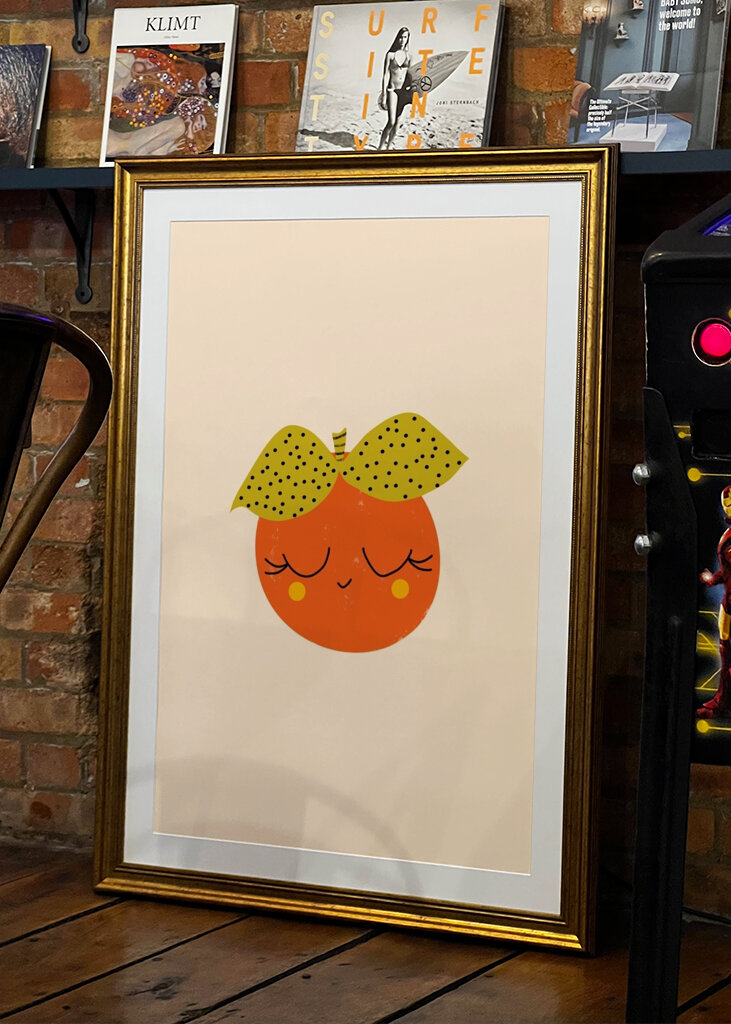 Szczęśliwe Owocowe Twarze Pomarańczowy 