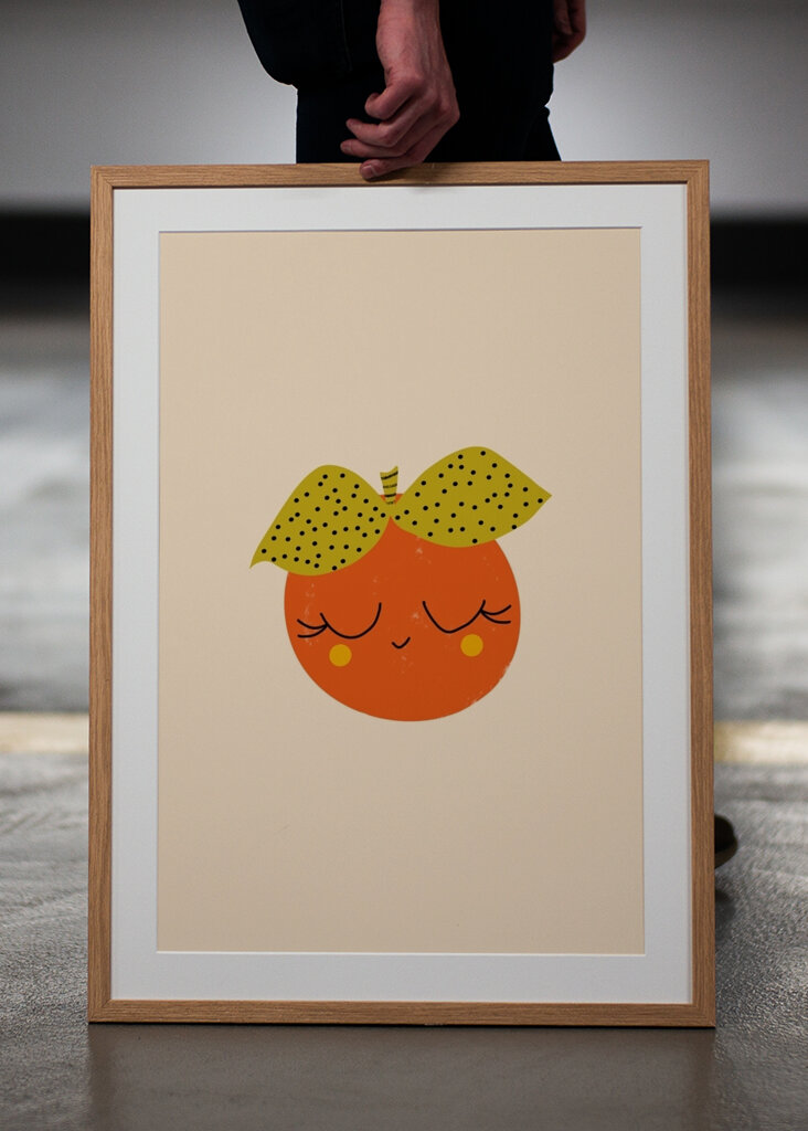 Szczęśliwe Owocowe Twarze Pomarańczowy 