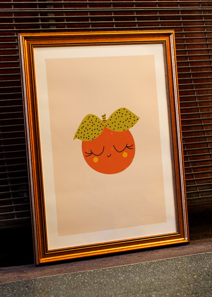 Szczęśliwe Owocowe Twarze Pomarańczowy 