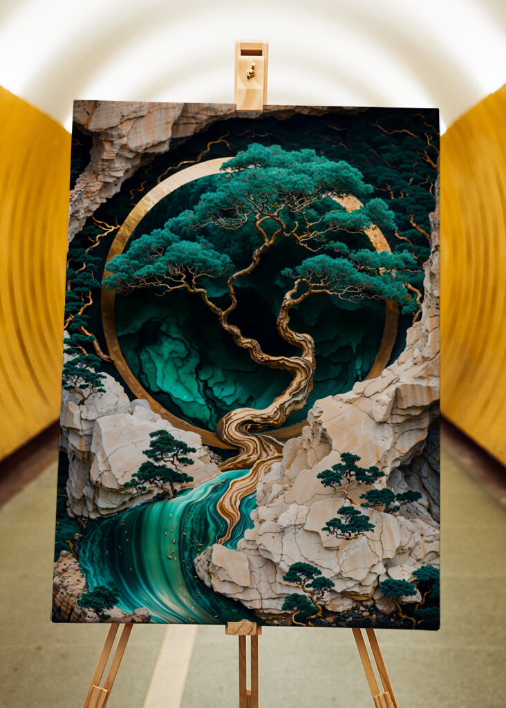 Mountain Tree Kintsugi Art