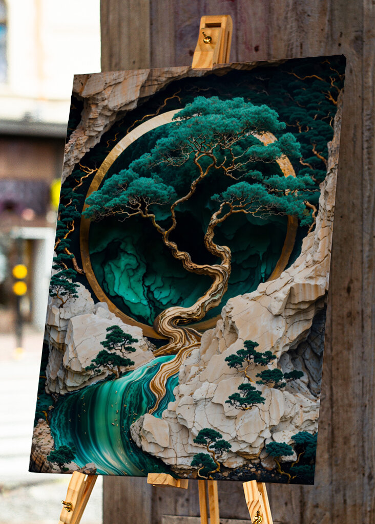 Mountain Tree Kintsugi Art