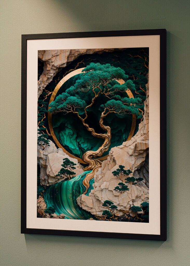 Mountain Tree Kintsugi Art