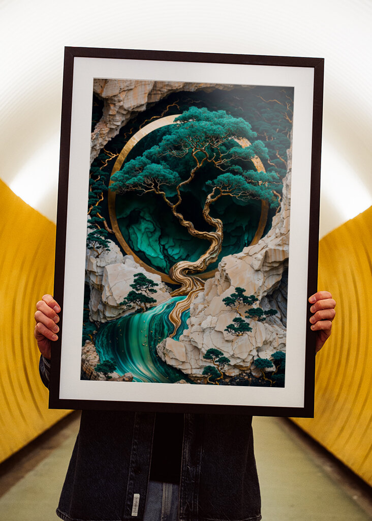 Mountain Tree Kintsugi Art