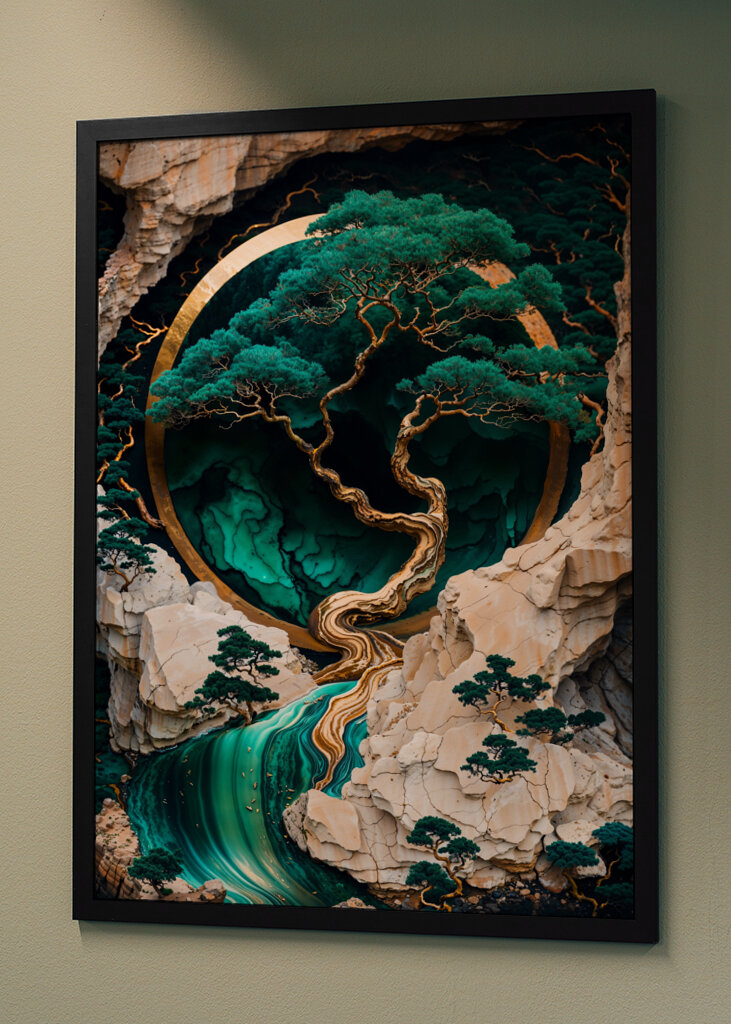 Mountain Tree Kintsugi Art