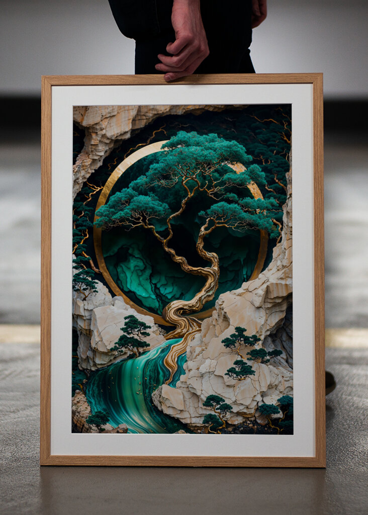 Mountain Tree Kintsugi Art