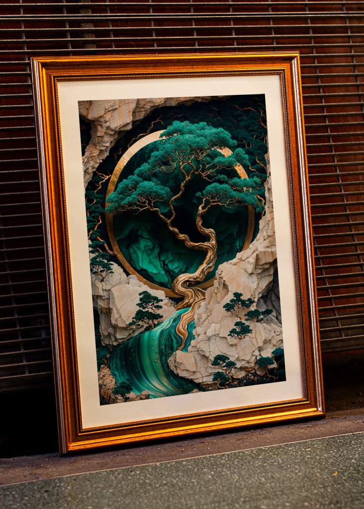 Mountain Tree Kintsugi Art