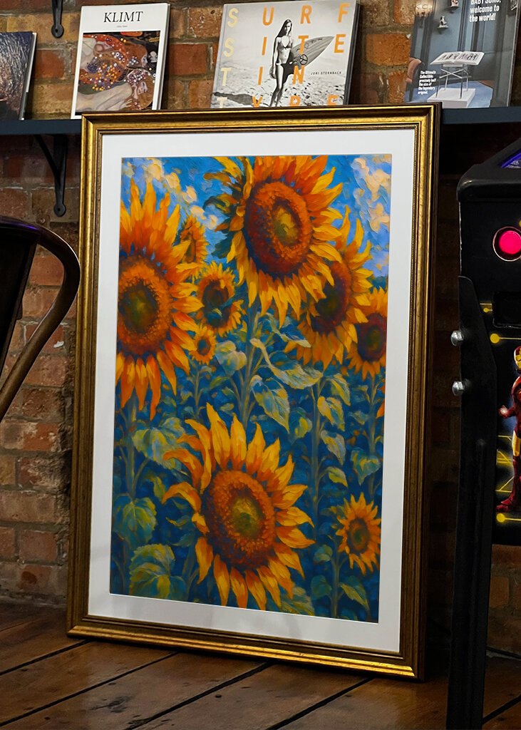 Auringonkukkien maalaus