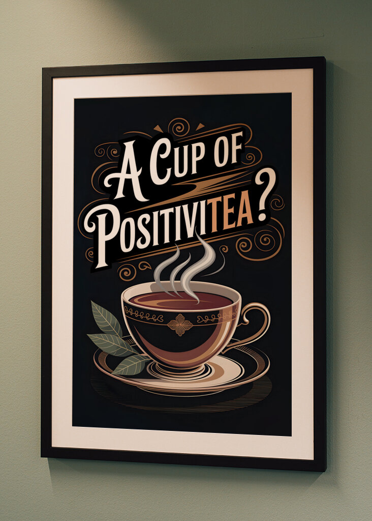 Affiche typographique sur le thé