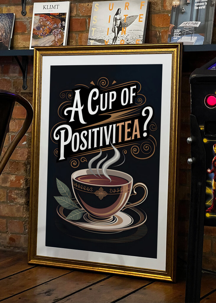 Affiche typographique sur le thé